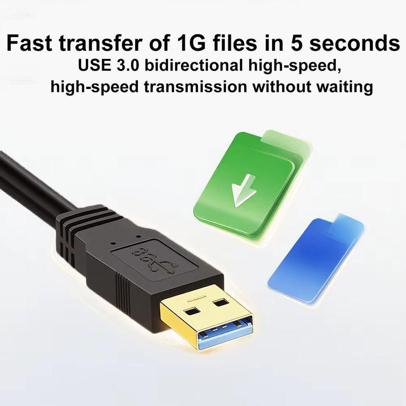 USB 3.0 auf USB Kabel in Schwarz für Festplattengehäuse, Drucker, Modem und Kameras, Länge: 50 cm - Bild 4