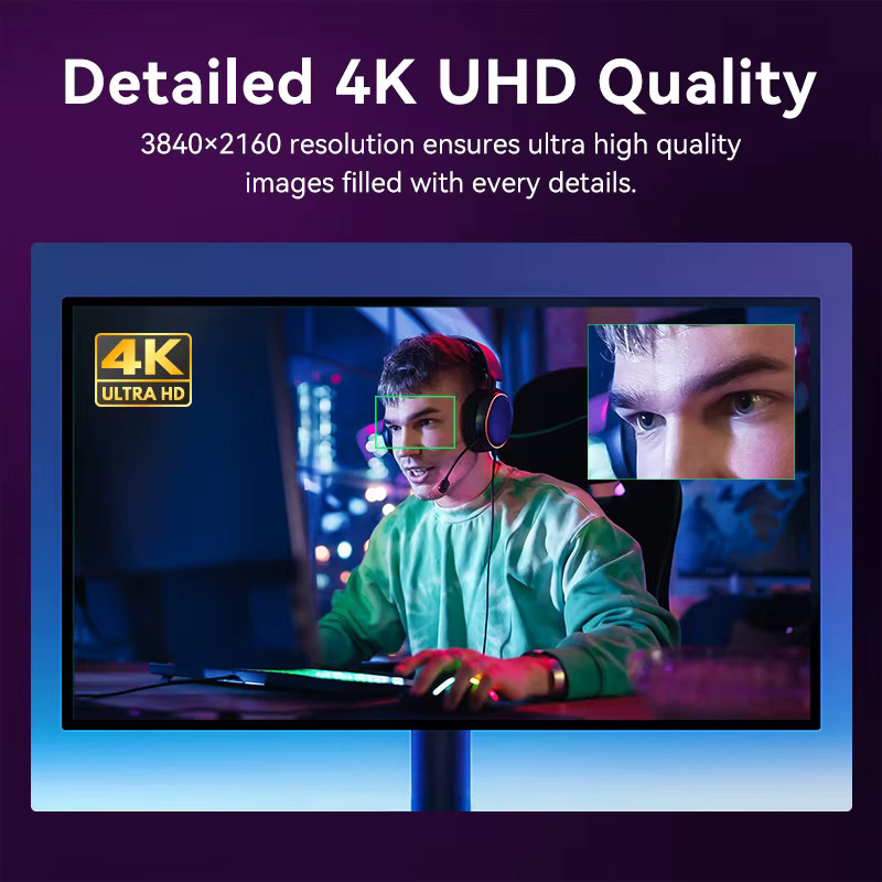 EMEET S800 4K UHD Webcam mit Sony-Sensor, HDR und zwei Mikrofonen mit Geräuschunterdrückung, Schwarz - Bild 2