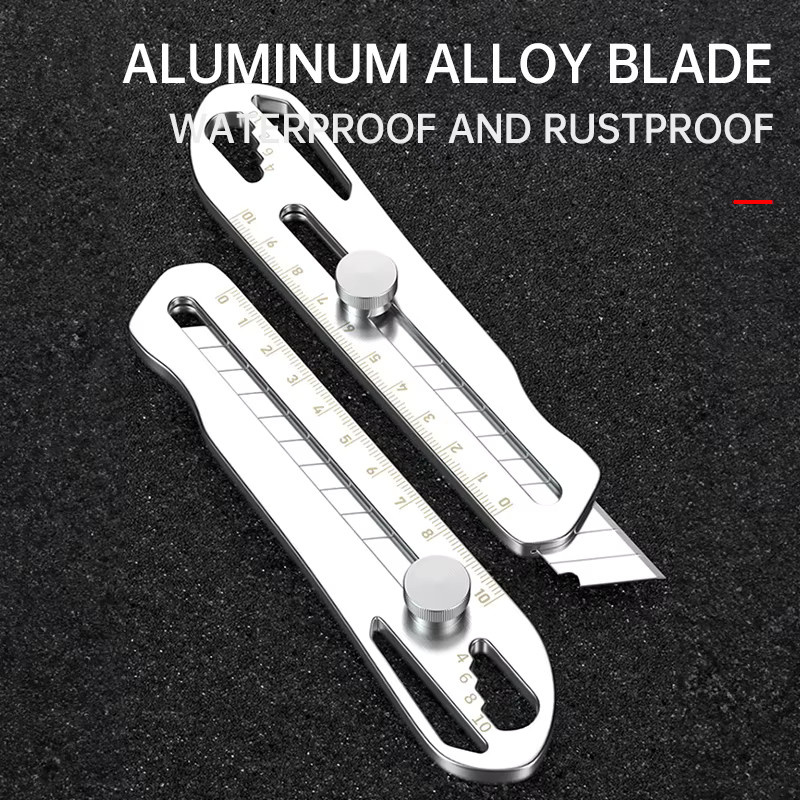 Allzweckmesser aus Zinklegierung in Silber mit austauschbarer 18mm Snap-Off Metallklinge aus gehärtetem Stahl - Bild 5