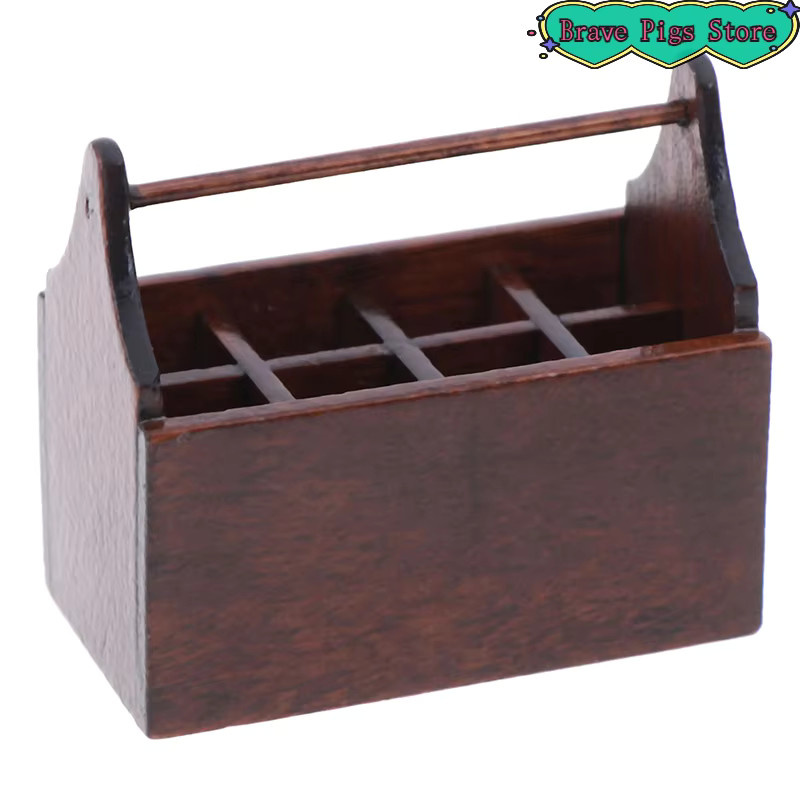 GCDHome Miniatur Holz Toolbox Set als Desktop Dekoration in Braun im rustikalen Design - Bild 4