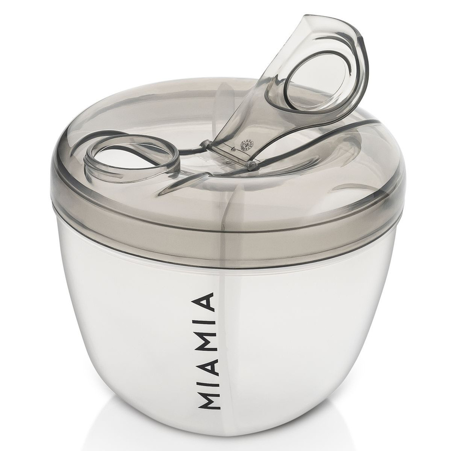 MiaMia Milchpulverportionierer mit 4 Kammern in Grau und Transparent, BPA-frei - Bild 1
