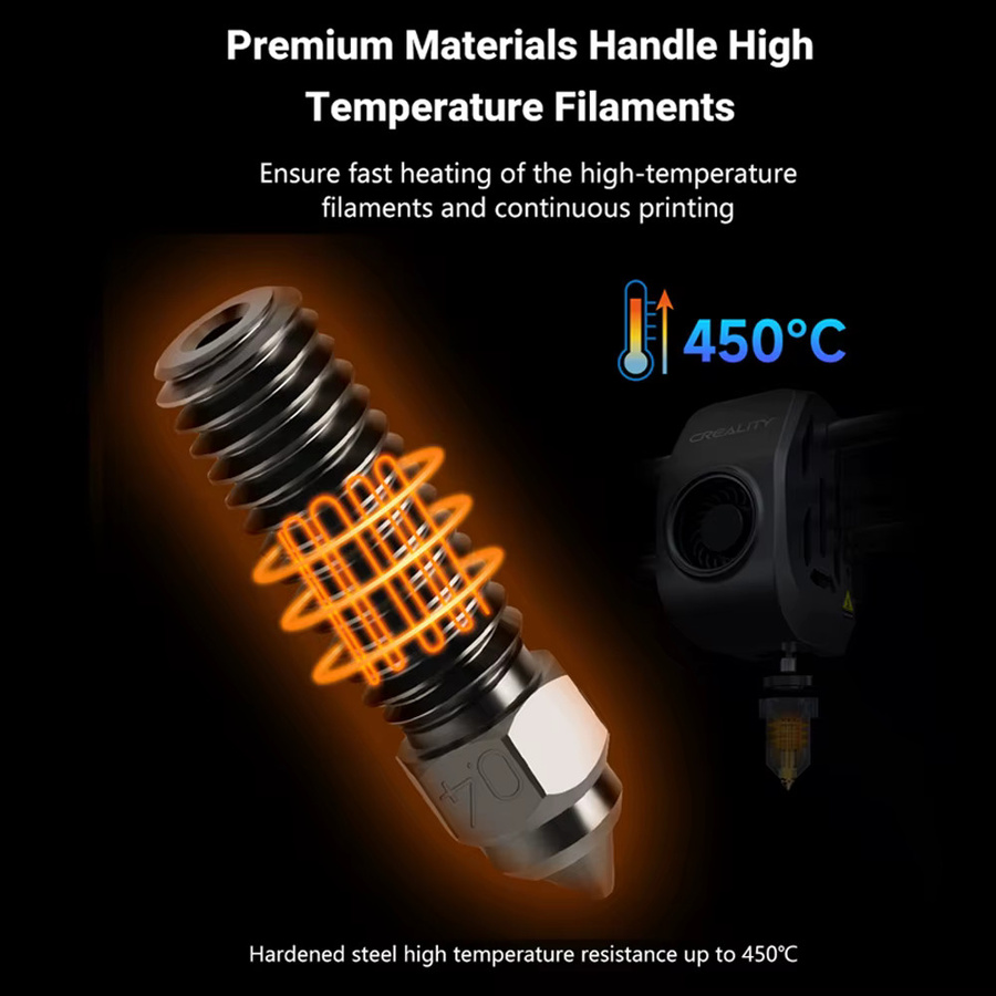 Creality Hochgeschwindigkeits-3D-Druckerdüse aus kupferbeschichtetem Hartstahl für Ender 3 V3 KE, K1 Max und CR-M4 in Gold - Bild 3