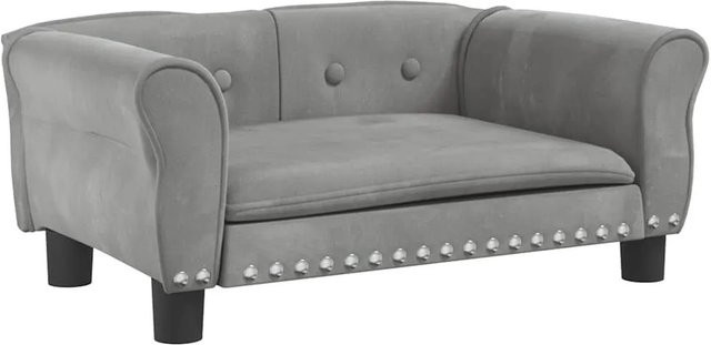 vidaXL Hundebett Sofa aus Samt in Hellgrau, B/T/H: 70 x 45 x 30 cm - Bild 1