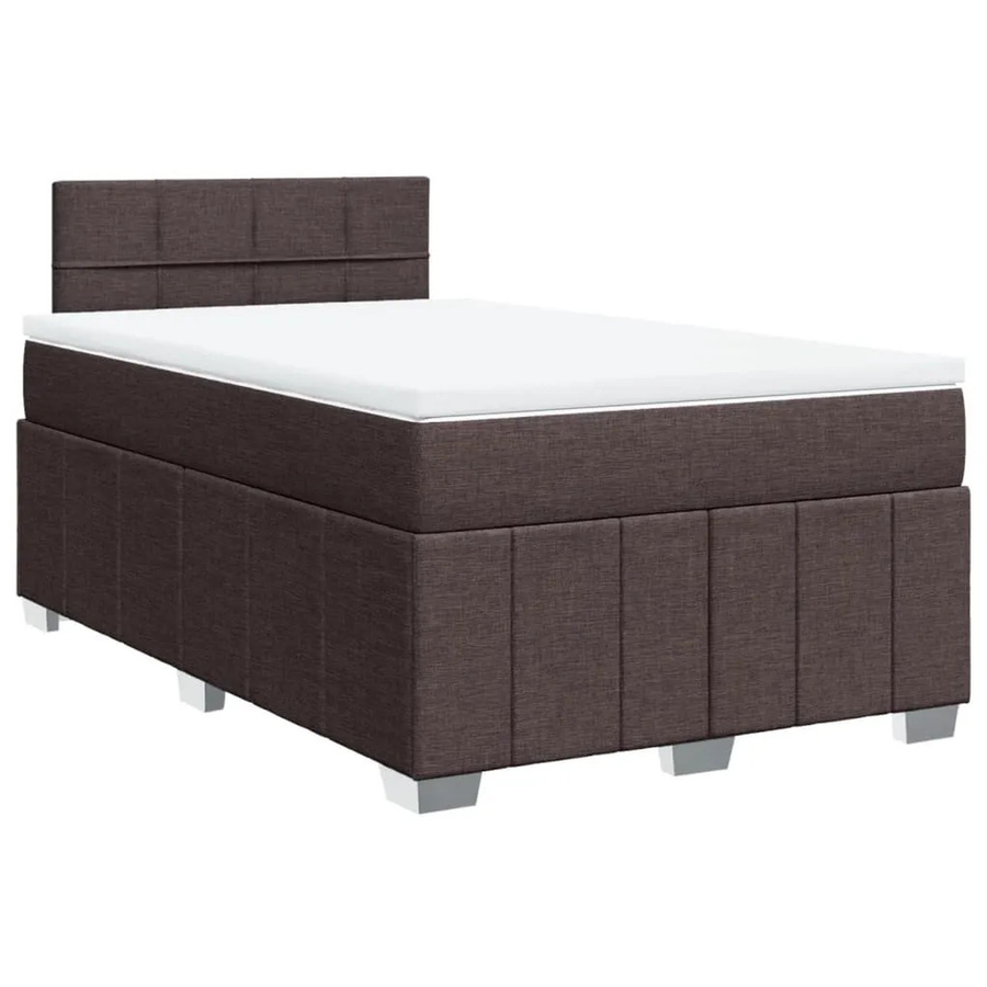 vidaXL Boxspringbett mit Matratze Dunkelbraun, Hybridbett mit USB-Ladeport und Unterbettbeleuchtung, B/T: 120 x 200 cm - Bild 2