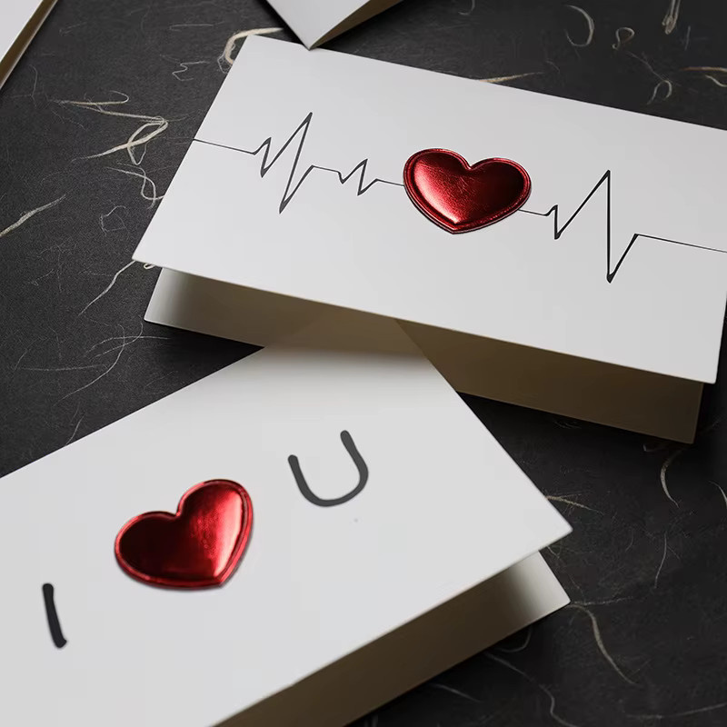 Weiße Liebespostkarte aus Papier für Valentinstag, Hochzeitseinladungen und Jahrestage - Bild 2