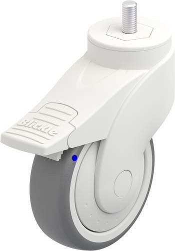 Blickle Lenkrolle LWKX-TPA 101XKF-FI-GSX10 mit Feststeller, Rad-Durchmesser: 100 mm, Tragfähigkeit: 100 kg, Grau/Weiß - Bild 1