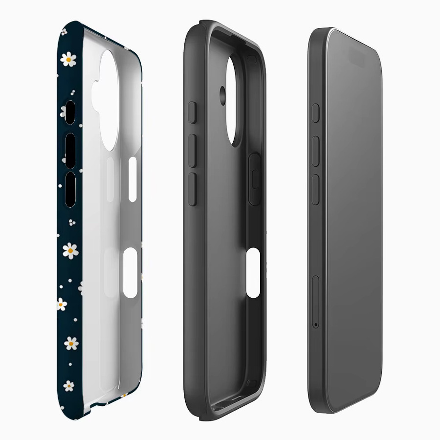 Potdemiel Daisy Dot Handyhülle für iPhone 17 16 15 14 13 Pro Max Plus, Robuste Ein- und Doppelschicht-Schutzhülle mit Magnetfunktion, Farbe: Blau - Bild 2