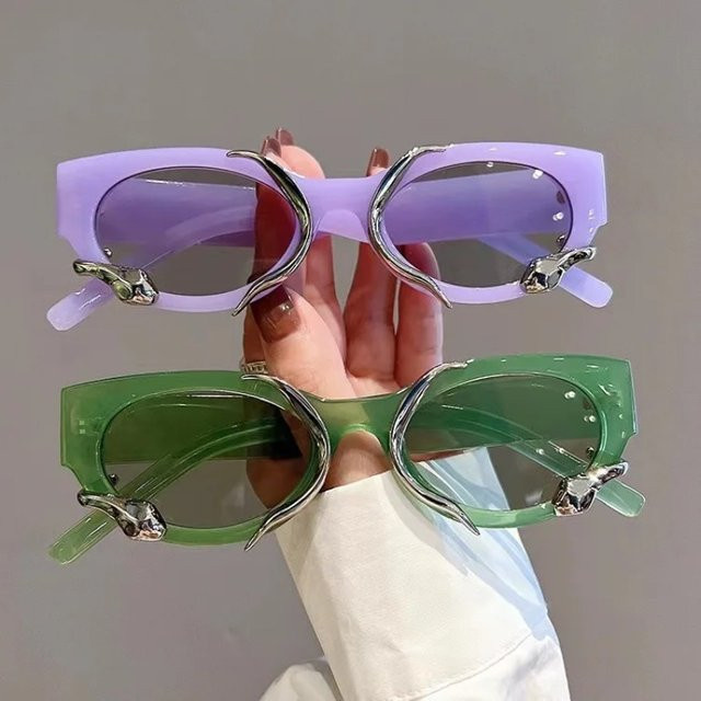 Sonnenbrille, rectangular, purple, plastic, unisex - Bild 1