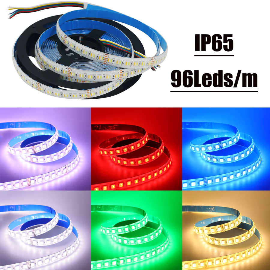 HEGEHE RGB CCT LED Streifen mit SMD 5050 5-in-1 Chip, flexibler Multicolour LED Lichtstreifen für Wohnzimmer und Schlafzimmer, 12 V, 60 LEDs/m - Bild 3