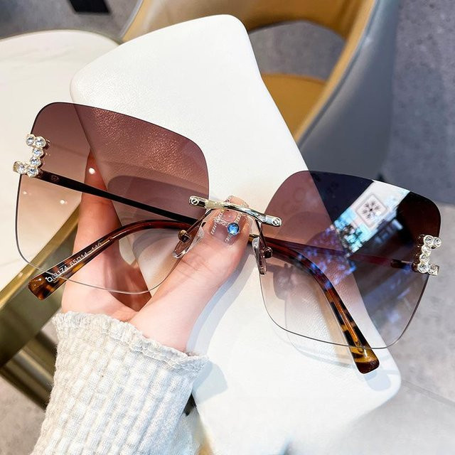 Dote Sonnenbrille, randlos, square, Damen, Metall, braun - Bild 1