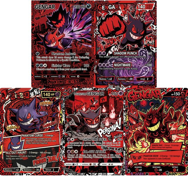 Potdemiel Pokémon Gengar Sammelkarten, Nachfüllpack, 5-teiliges Set - Bild 1