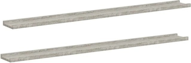 vidaXL Wandregale 2er-Set in Betongrau, modern und schlicht, B: 115 cm, H: 9 cm, T: 3 cm - Bild 1