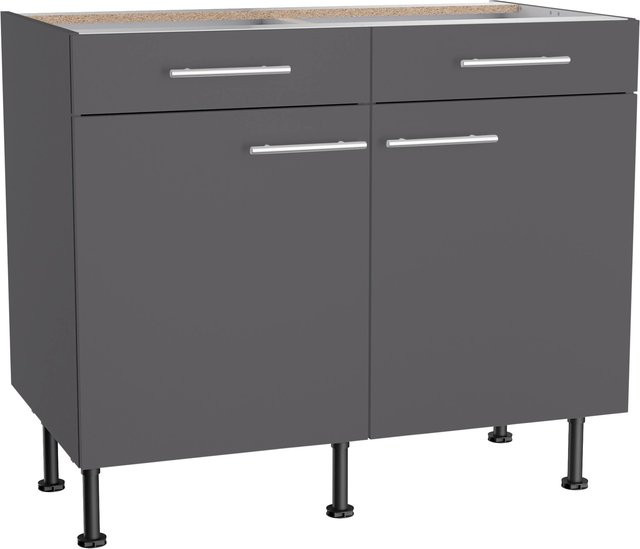 Optifit Küchen-Unterschrank Ingvar420 in Anthrazit Matt, B/T/H: 100 x 58,4 x 87 cm - Bild 1