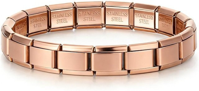 Charm-Gliederarmband Edelstahl, goldfarben, silberfarben, Unisex - Bild 1