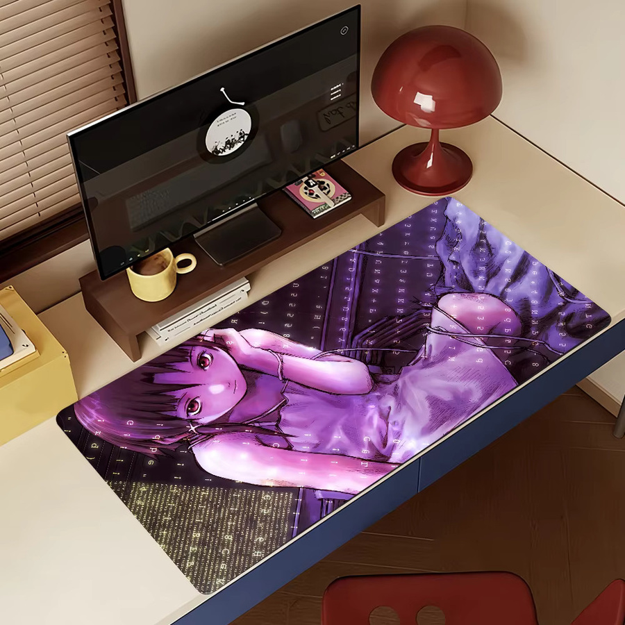Anime Serial Experiments Lain Mauspad in Purple, rutschfeste Gamer-Schreibtischunterlage für Laptop und Büro - Bild 4