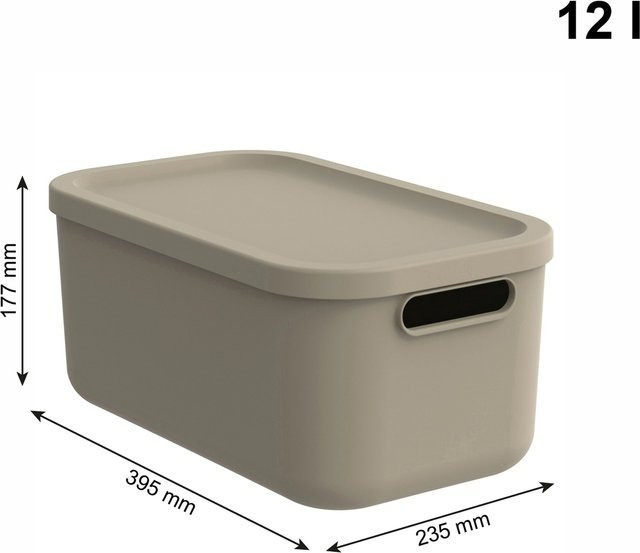 Rotho Babydesign Aufbewahrungsbox KAYO stapelbar mit Deckel, Braun, 12 l - Bild 1