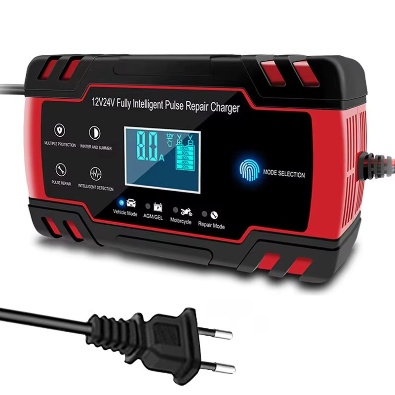EAFC Autobatterieladegerät 12V/24V 8A mit Touchscreen und LCD-Display für Blei-Säure-Batterien inklusive Pulsreparatur und Schnellladefunktion - Bild 4
