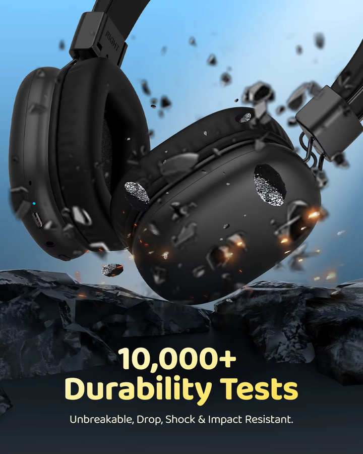 Awatrue Kinder-Bluetooth 5.4 Over-Ear-Kopfhörer mit Mikrofon, faltbare kabellose Headsets mit sicherem Volumen (85 dBA) und USB-C-Aufladung - Bild 4