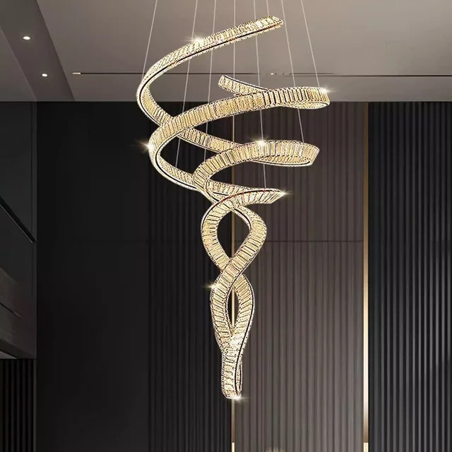 Savenmade Moderner Kristall-Kronleuchter in Silber für Wohnzimmer und Treppenhaus - Bild 1