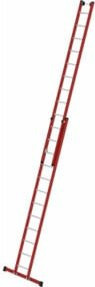 MUNK Kunststoff-Schiebe/Seilzugleiter 2-teilig Standtraverse mit 12 Sprossen in Rot - Bild 1