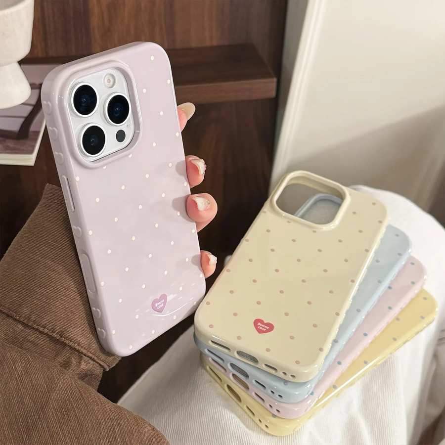 Stoßfeste MUQGEW Handyhülle mit Polka Dot Design in Candy Farben für iPhone 12 bis iPhone 17 Pro Max, Multicolor - Bild 5