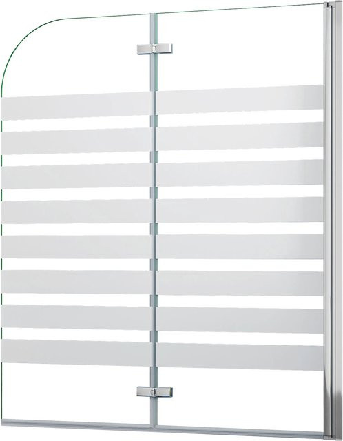 AICA Badewanneauaufsatz Duschwand 2-teilig Faltwand Rechts Montage mit 6mm ESG Nano-Glas B/H: 120 x 140 cm - Bild 1