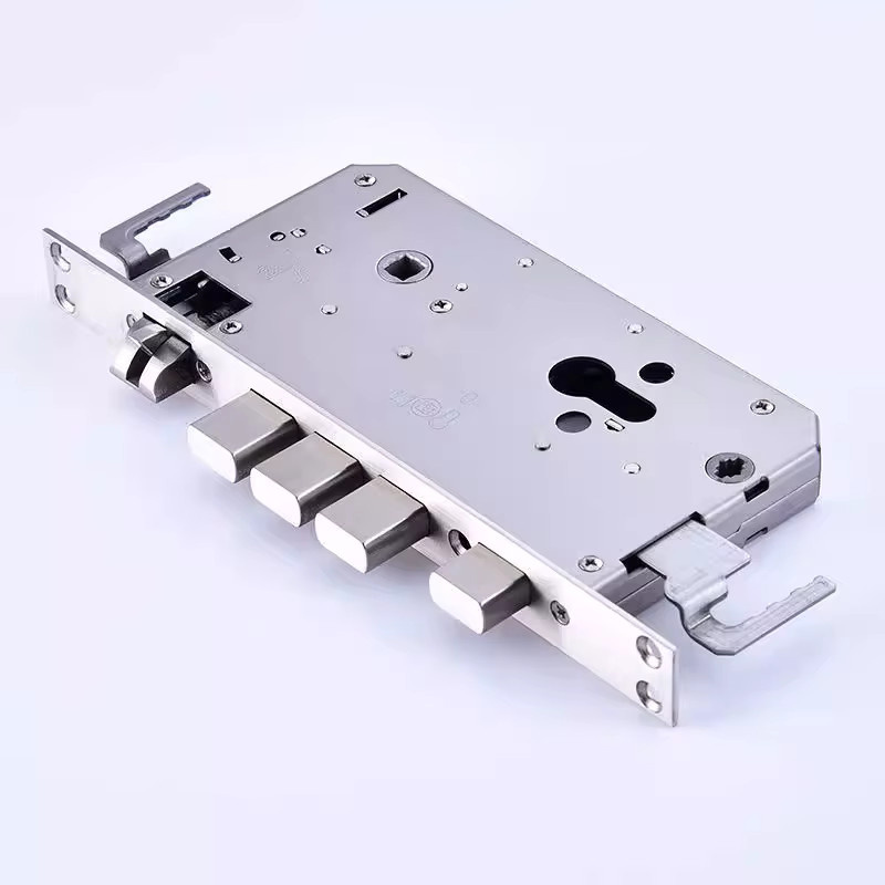 Sicherheitstürschlosskörper aus Edelstahl 304 in Silber mit interner Getriebestruktur und stecksicherer Funktion für intelligente Fingerabdruckschlösser - Bild 2
