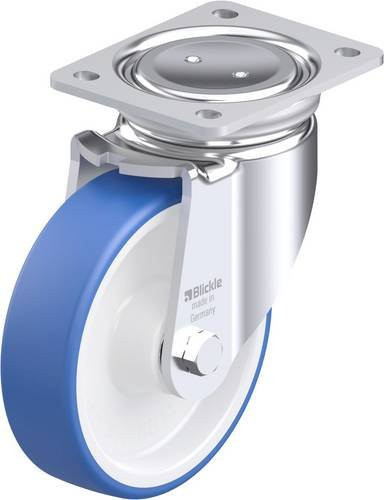 Blickle LUH-POTHs 160XR Stahlblech-Lenkrolle in Blau mit 160 mm Rad-Durchmesser und 400 kg Tragfähigkeit - Bild 1