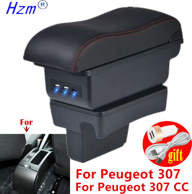 Auto Armlehne mit Ablagebox für Peugeot 307 und Peugeot 307 CC Cabrio in Schwarz von HuangZM - Bild 1