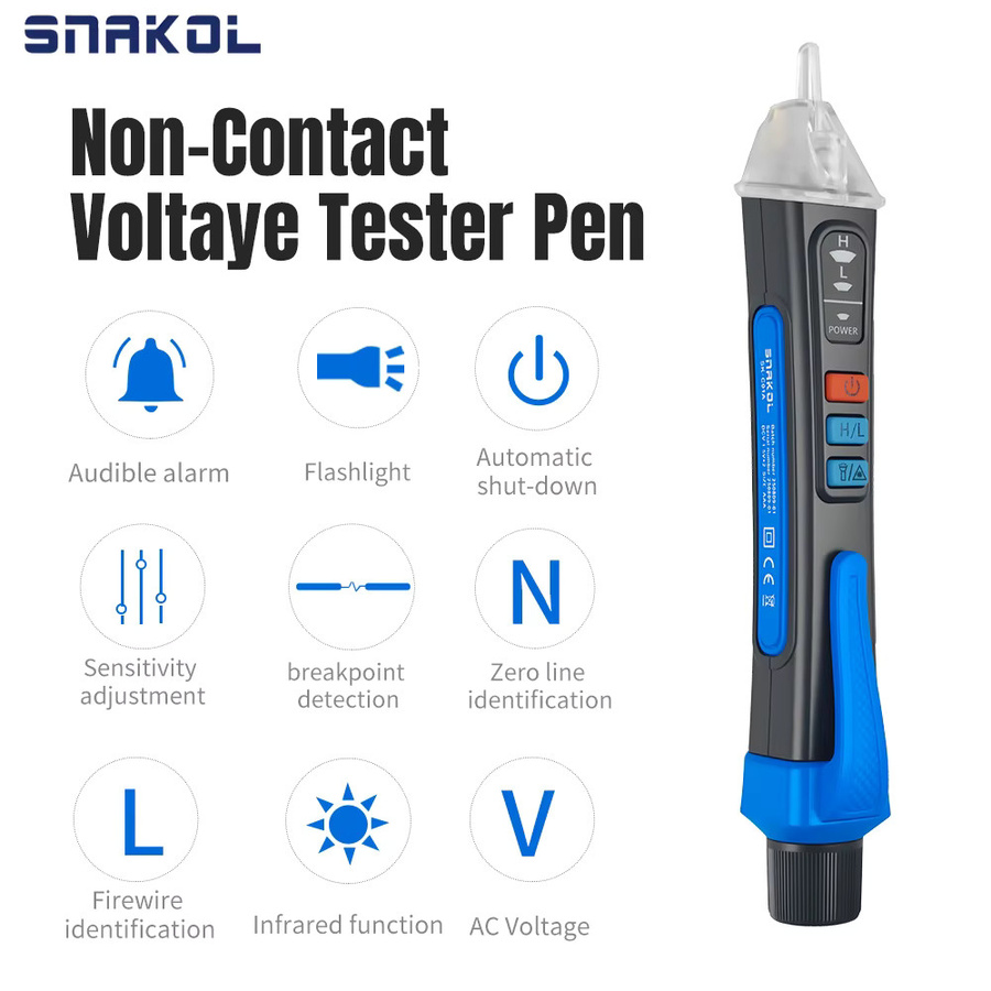 NJTY T02A Spannungsdetektor elektrischer Stift als berührungsloser AC-Spannungsprüfer mit Sprachübertragung für 12–1000 V - Bild 1