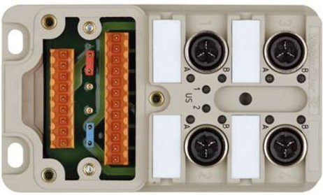 Weidmüller SAI-4-M 4P IDC UT 1766781000 Sensor/Aktorbox passiv M12-Verteiler mit Metallgewinde, Beige, 2 Stück - Bild 1