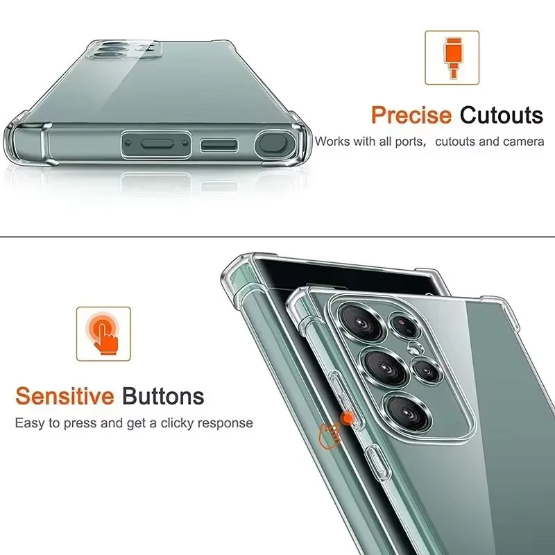 Stoßfeste transparente Schutzhülle für Samsung Galaxy S24 S23 S22 S21 S20 S10 S9 S8 Ultra und FE - Bild 5