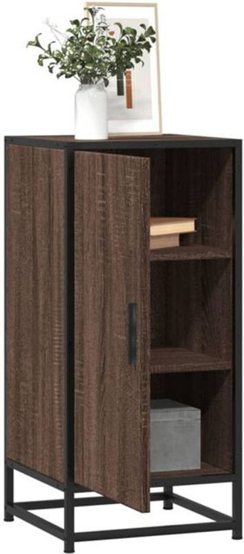 Vidaxl Sideboard in Braun Eichen-Optik im Industrial Design aus Holzwerkstoff und Metall, B/T/H: 35,5 x 35 x 76 cm - Bild 1