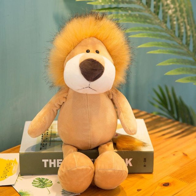 Yiran Health & Beauty Waldtiere Plüschtiere, Giraffe, Elefant, Affe, Löwe, Tiger, 35cm - Bild 1