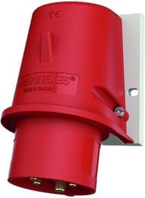 Mennekes Wandstecker TA 32A, 5-polig, 6h, 400V, IP44, Rot - Bild 1