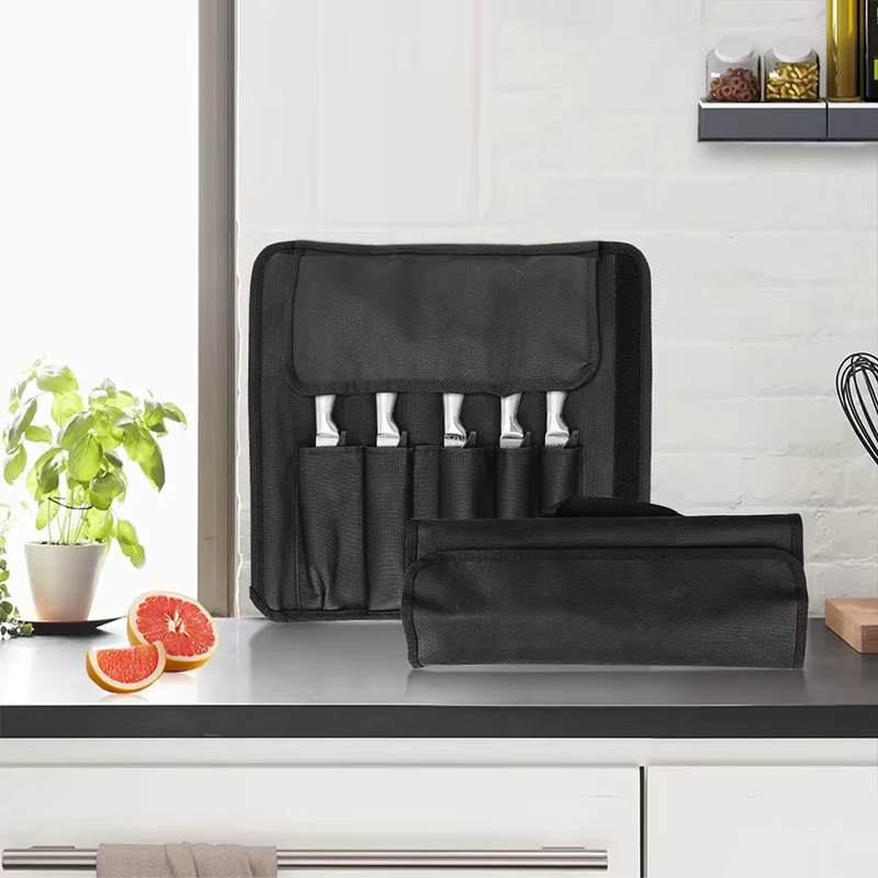 Wasserdichter Oxford Messerbeutel in Schwarz für Camping und Outdoor, tragbare Aufbewahrungstasche für Kochmesser, Breite: 30,0 cm, Höhe: 31,0 cm - Bild 2