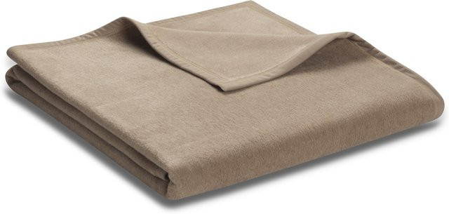 Biederlack Wohndecke UNO COTTON Unicolour in Beige und Braun, B/B/H: 220 x 180 x 1 cm - Bild 1