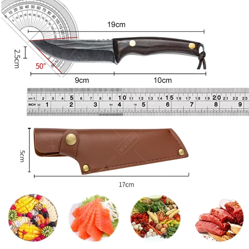 WXCOO Japanisches Ausbeinmesser aus Holz handgefertigt für Fleisch und Obst - Bild 5