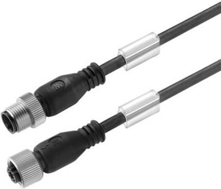 Weidmüller Sensor-Aktor-Steckverbinder M12 Stecker gerade mit Buchse gerade, 5-polig, Schwarz, 5,00 m - Bild 1