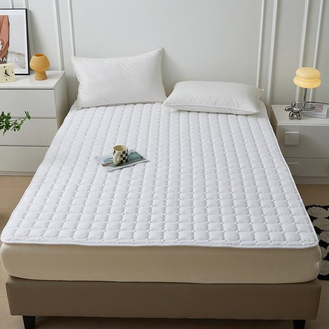 SHIZI Matratzenschoner weiß, wasserdichter und atmungsaktiver gesteppter Matratzenbezug aus Polyester, B/T: 80 x 190 cm - Bild 1