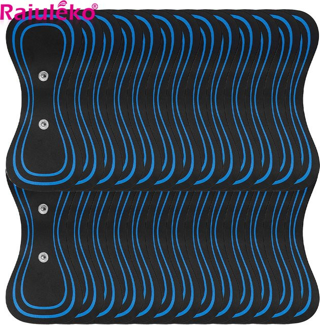 Raiuleko EMS Massagepads Schwarz für Tens Body Massager und Muskelstimulatoren als Ersatz-Zubehör - Bild 1