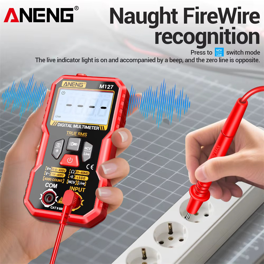 ANENG MINI Multimeter Tester mit NCV-Sensor zur AC/DC Spannungswiderstandsmessung und Nullstrom-Erkennung - Bild 3