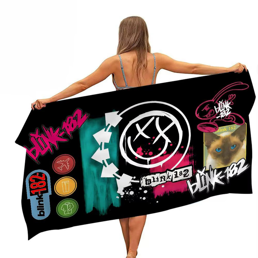 B-Blink 182 Band Mikrofaser-Strandtuch, super saugfähige und schnell trocknende Pool-Decke in Multicolour - Bild 6