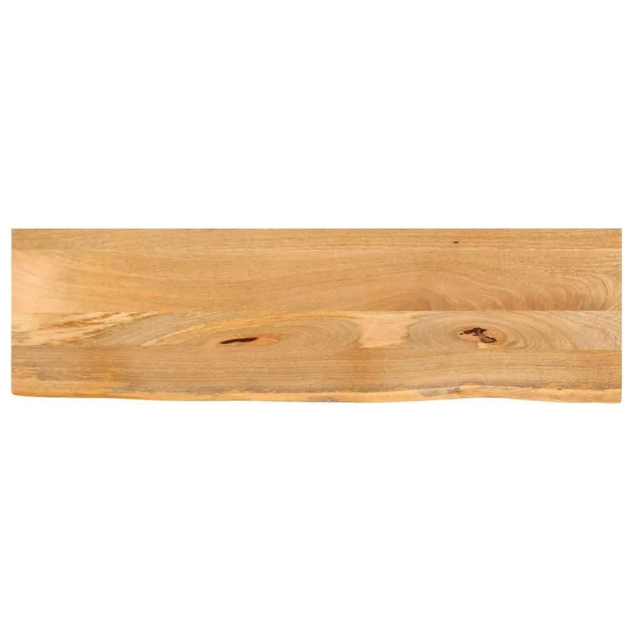 vidaXL Tischplatte aus Massivholz Mango mit Baumkante, Farbe: Braun, B/T/H: 120 x 20 x 3,8 cm - Bild 2