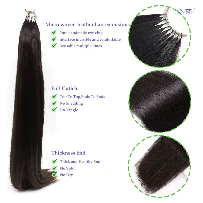 JSNME Third Feather Haarverlängerungen aus Remy-Echthaar, Damen - Bild 3