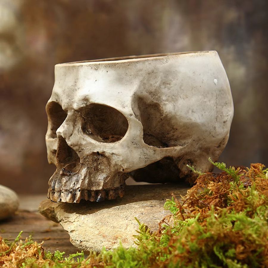 Halloween Totenkopf Blumentopf aus Harz für Garten und Innenhof - Bild 6
