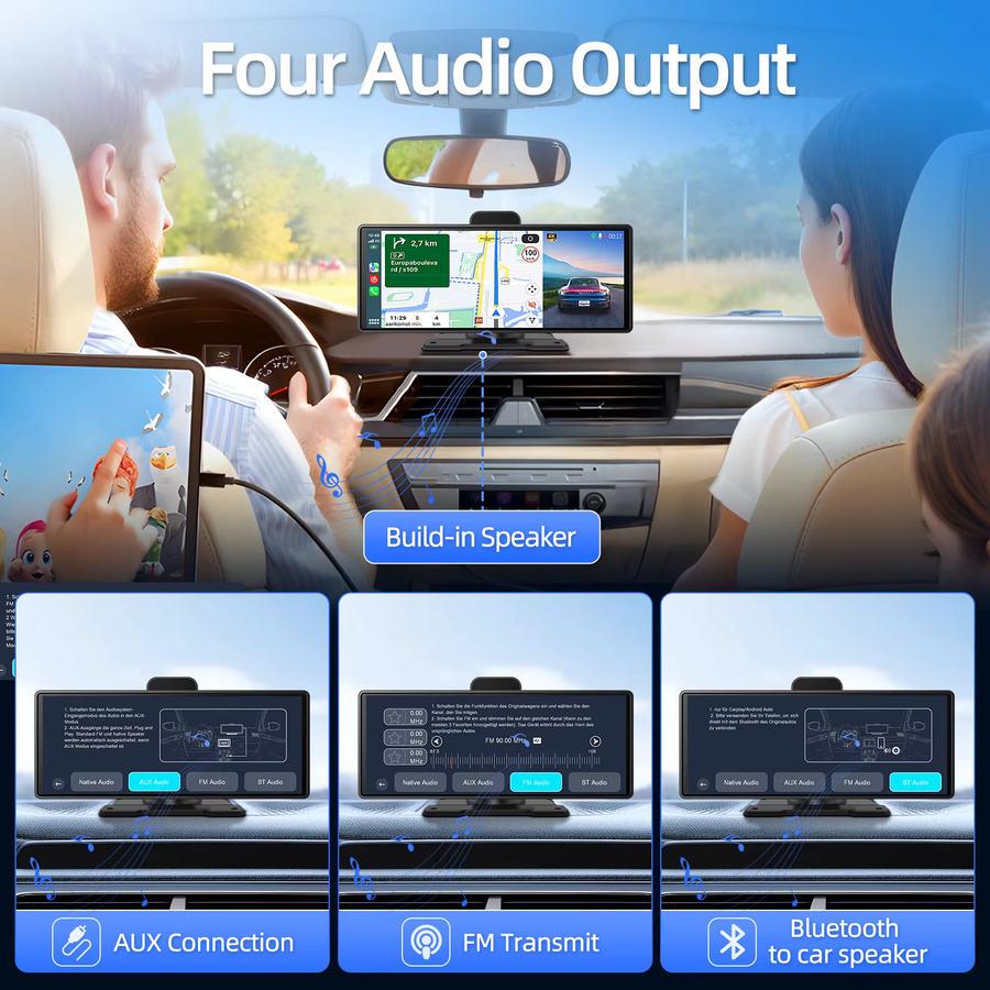 Imagebon H9Pro 4K Auto Dashcam mit Wireless CarPlay, Android Auto, ADAS, GPS und 5G Wifi in Schwarz - Bild 6