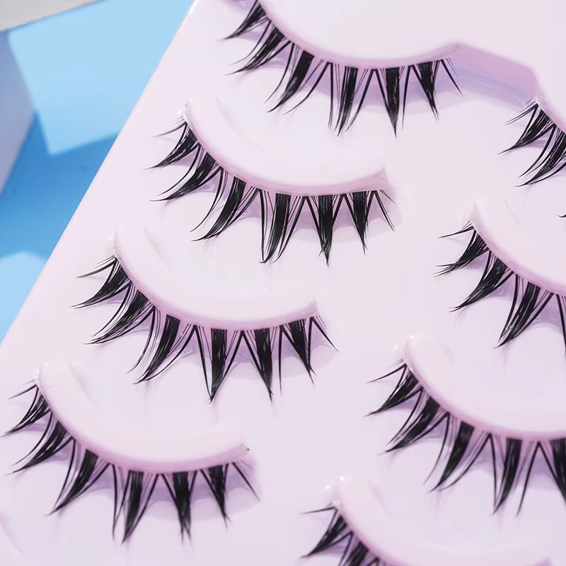 Manga Auge falsche Wimpern, Schwarz, 5 Paar, Unisex - Bild 3