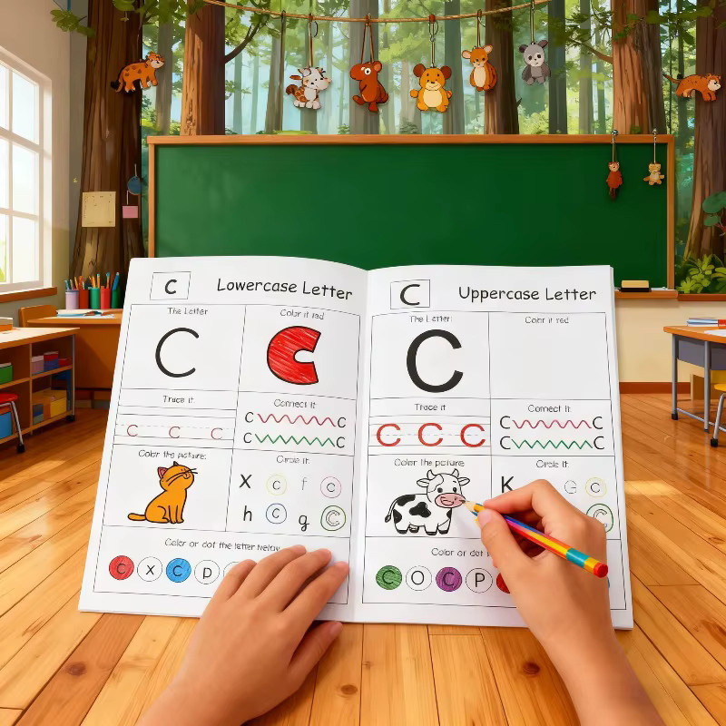 BOHY Englisches Übungsbuch für Kinder zum Alphabet und zur Wortzeichnung, Rot und Mehrfarbig - Bild 4
