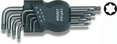 Hazet Winkelschraubendreher-Set 2116LG/8H mit 8 Innen-TORX Profilen T 9 bis T 40 - Bild 1
